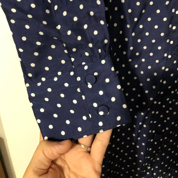 NWT J. Crew Cupronickel shirt dress in polka dot - Picture 6 of 7
